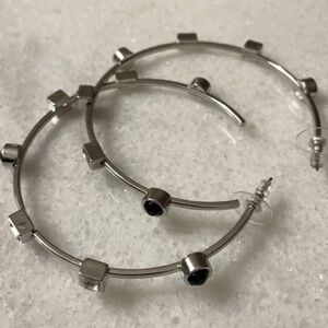 Massini silver tone large hoop earrings